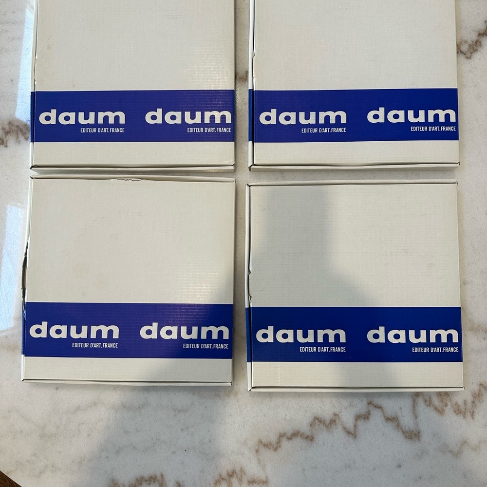 Vintage Daum Pate De Verre Four Seasons Plates in Original Boxes numbered 653 - Picture 3 of 11